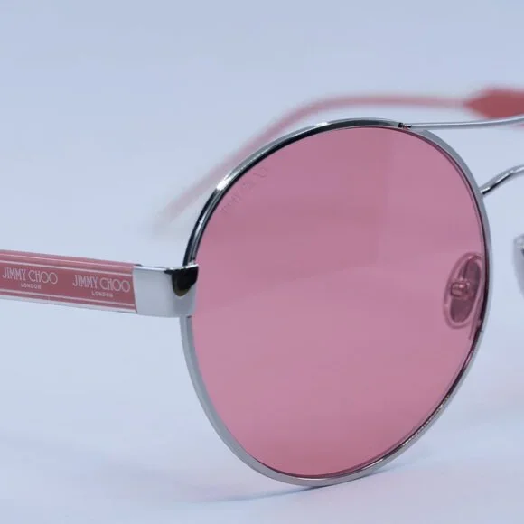 🕶️ New Jimmy Choo YANN/S 010 UR Sunglasses - Shiny Palladium with Pink Frame - Picture 9 of 11
